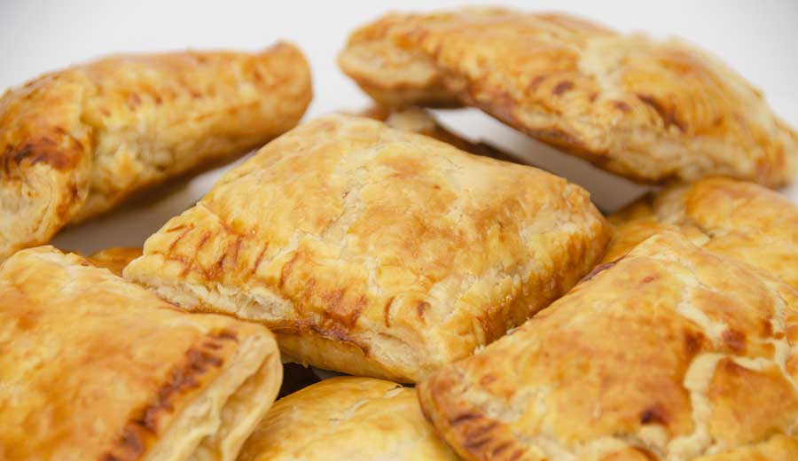 View of puff pastries on a table