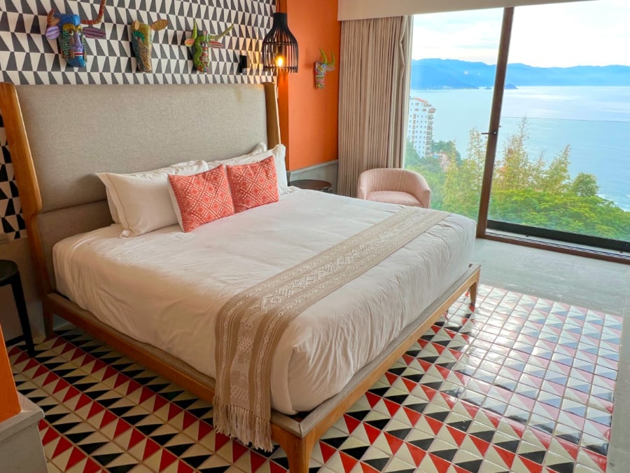 View of the bedroom in Patio Azul with view of the sea