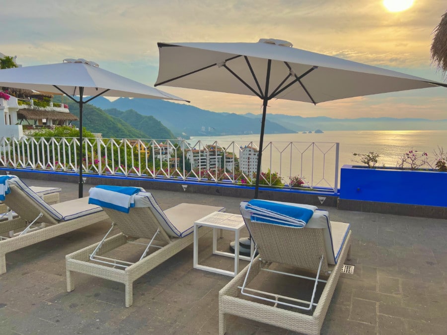 View from Patio Azul in Puerto Vallarta during sunset