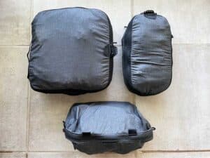 Different sizes of Peak Design packing cubes
