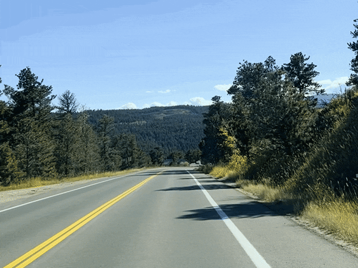 Scenic mountain view along the Peak to Peak Highway