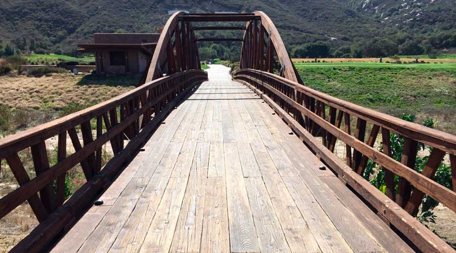 View of a bridge to Pechanga during a sunny morning