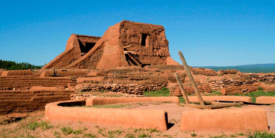 The Pecos National Historical Park under the clear blue sky