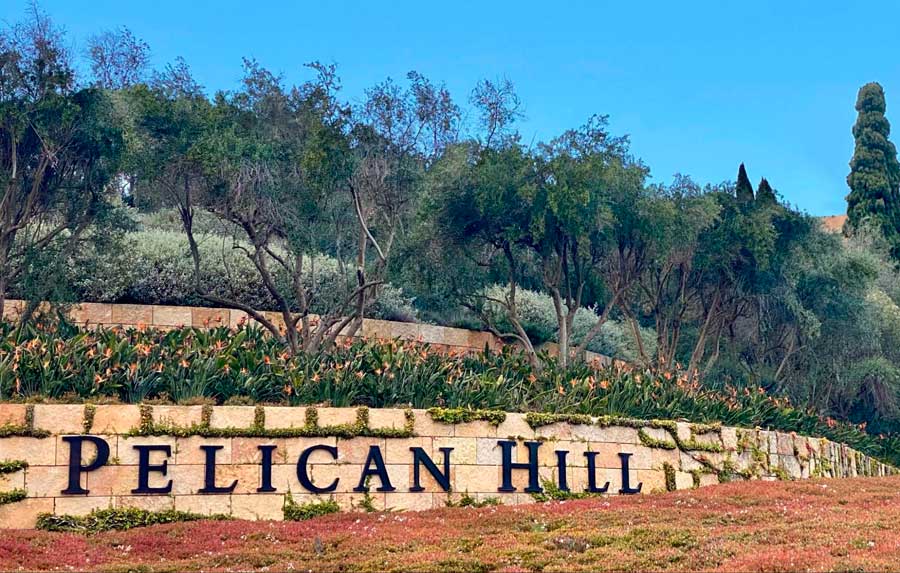 View from the entrance of Pelican Hill