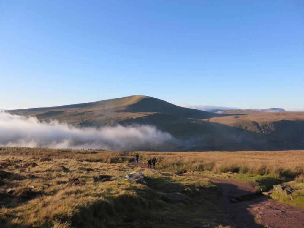 Clear blue sky over the Bannau Brycheiniog National Park