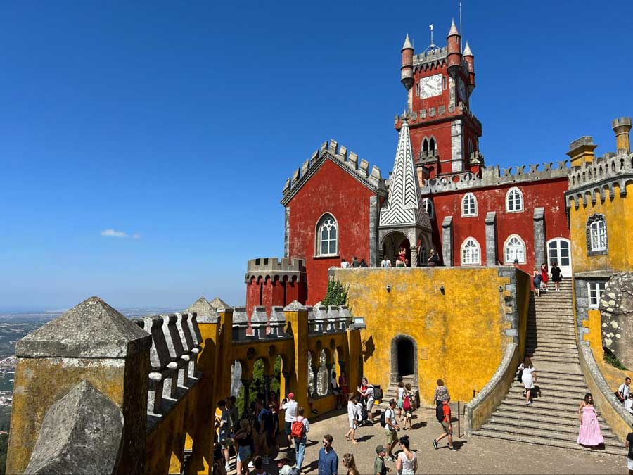 View of people visiting the Pena National Palace