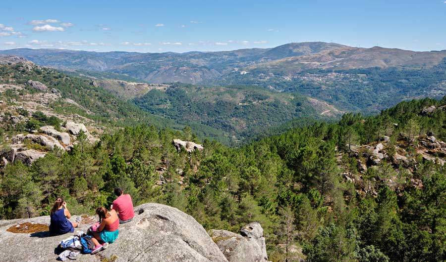 People enjoying the view at the peak of Peneda Geres