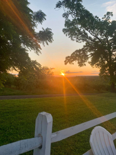 View of the sunset at the Pennings Farm