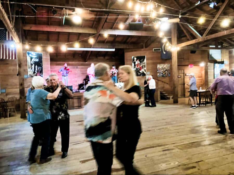 View of the people dancing Cajun at Vermilionville Museum in Lafayette
