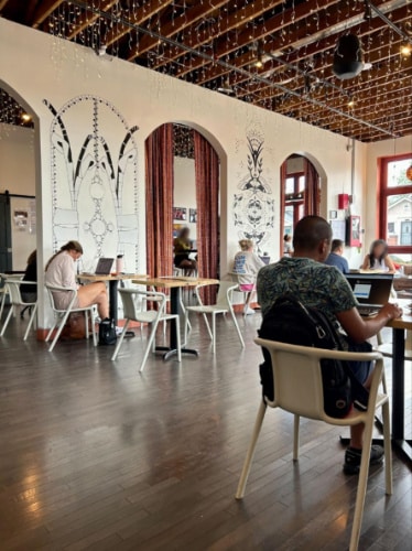 View of the people chilling inside the Convivio Café