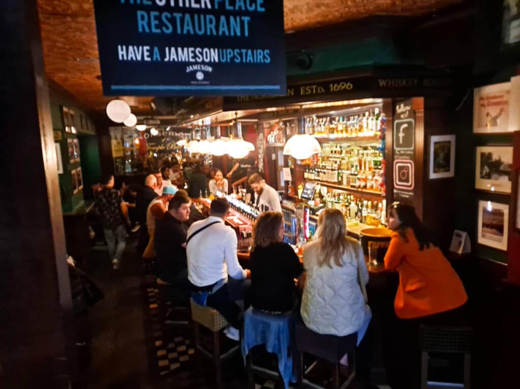 View of the people inside the pub