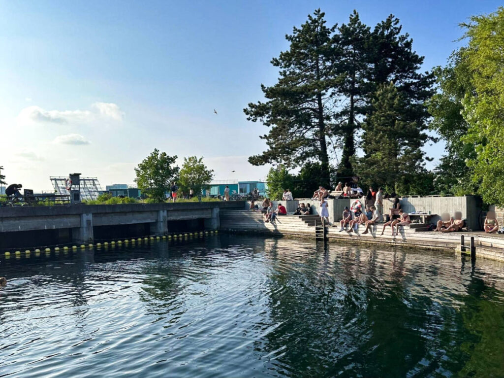 View of the people chilling at La Banchina