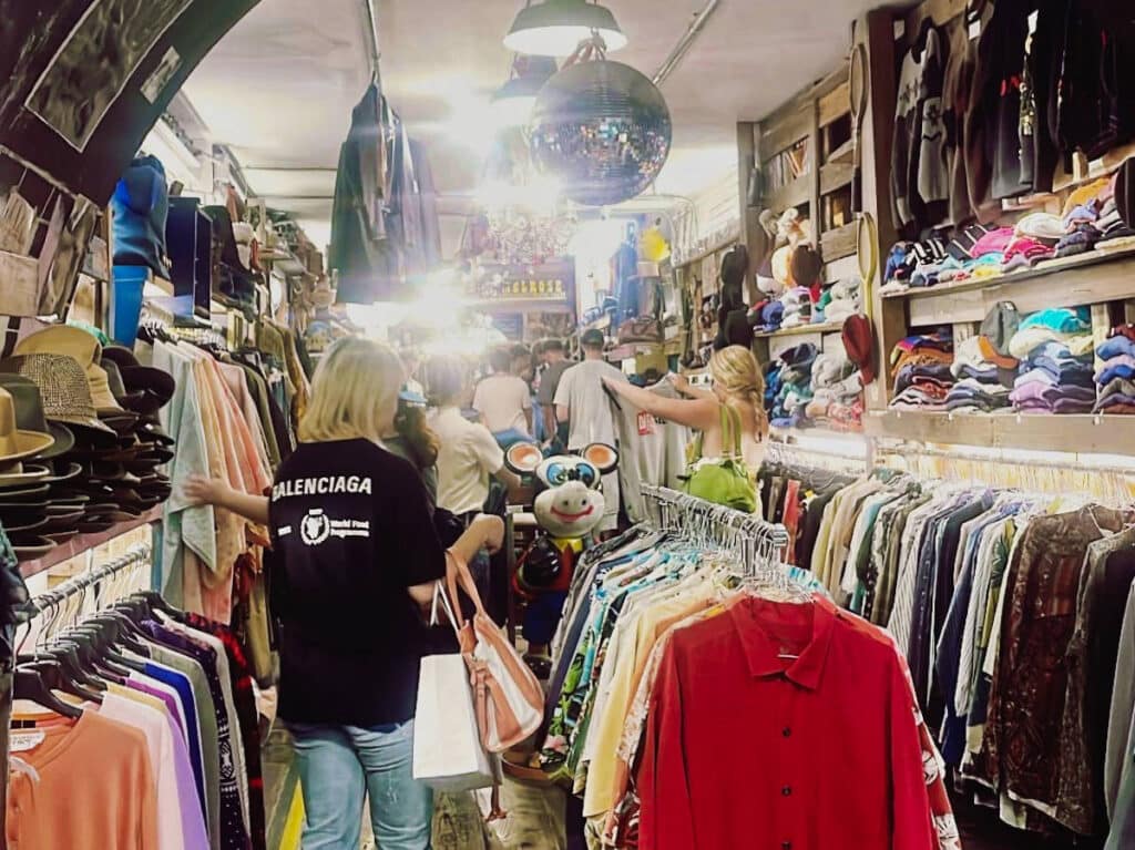 View of the people browsing the clothes in Melrose Vintage Ginori