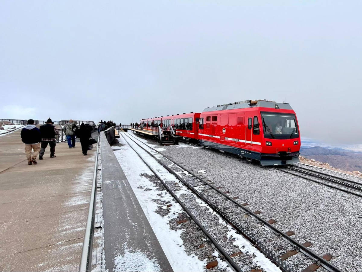 View of people at Pikes Peak