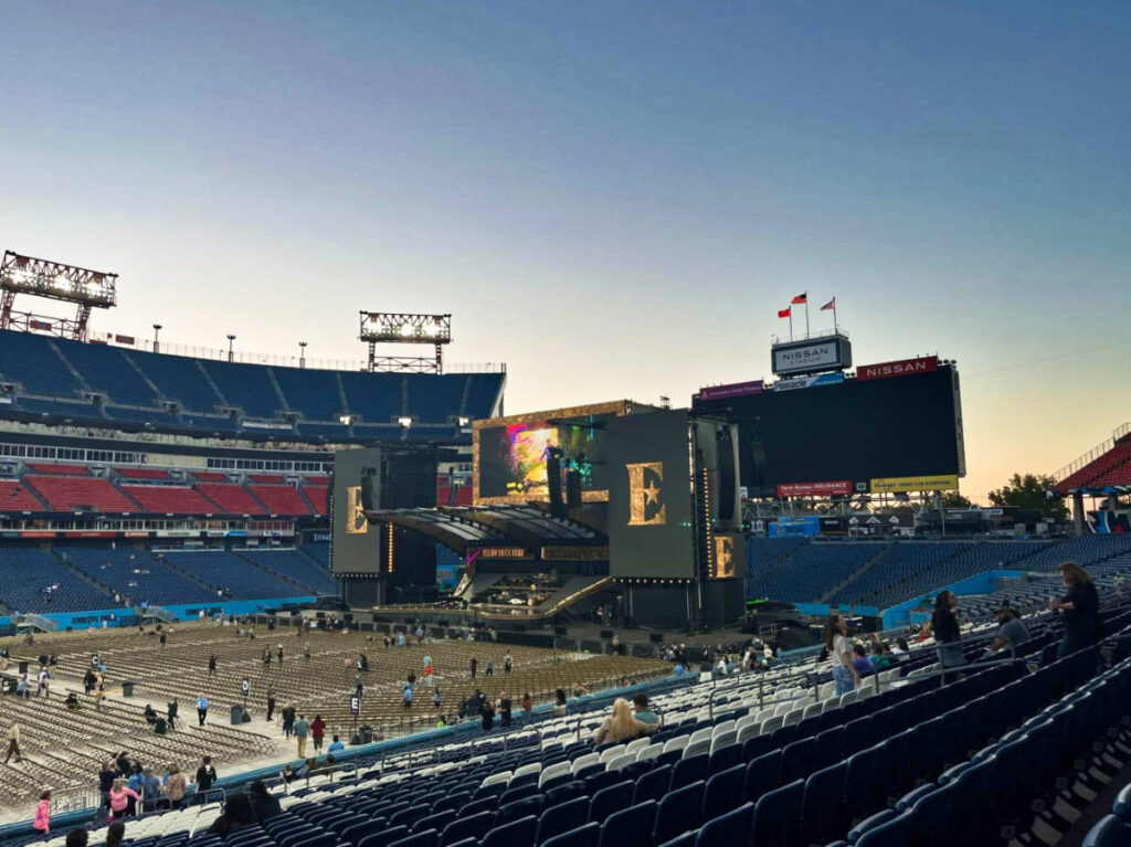 View of the people at the open stadium in Nashville