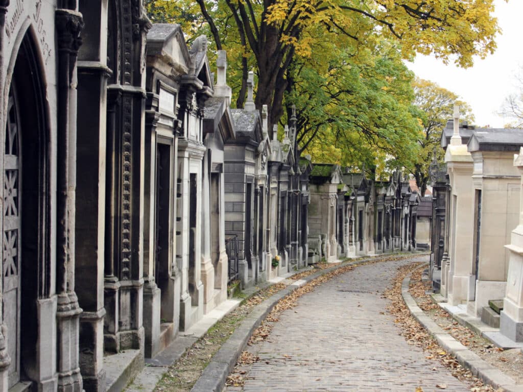 View at the Père Lachaise Cemetery in Paris