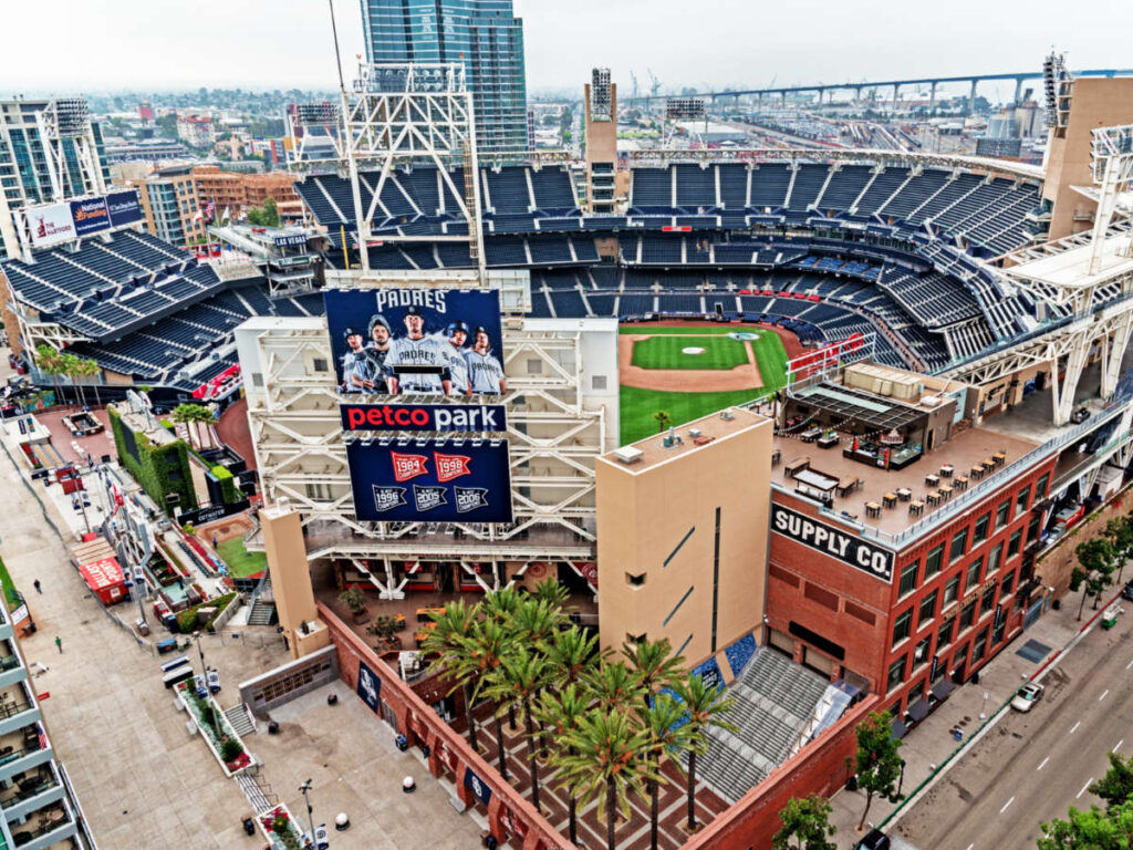 Aerial View of the Petco Park at East Village