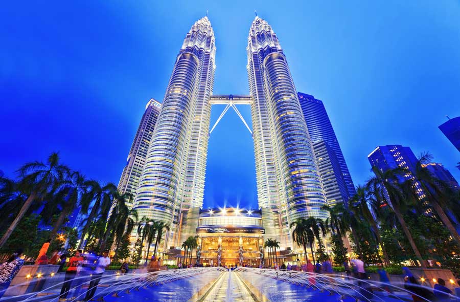 View of the Petronas Twin Tower at night