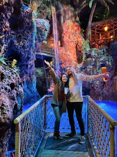 The author Abigail and her husband, Philip inside the Casa Bonita