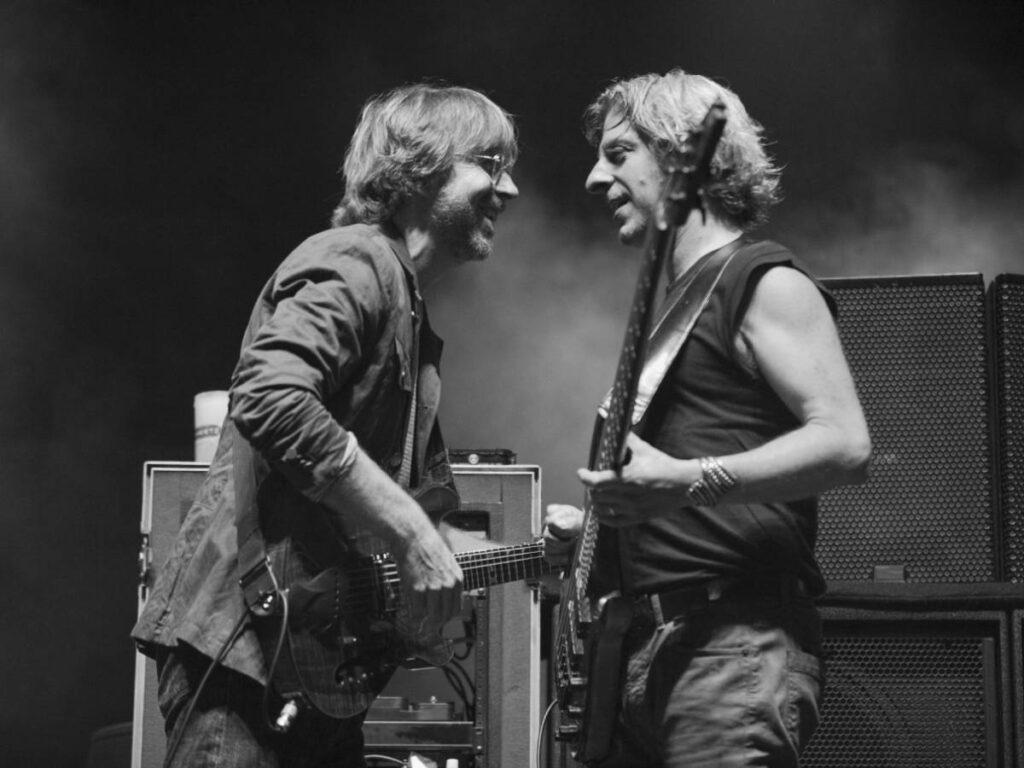 Trey Anastasio and Mike Gordon enjoying performing