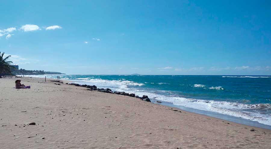 View of the quiet Pico de Piedra Beach in Aguada