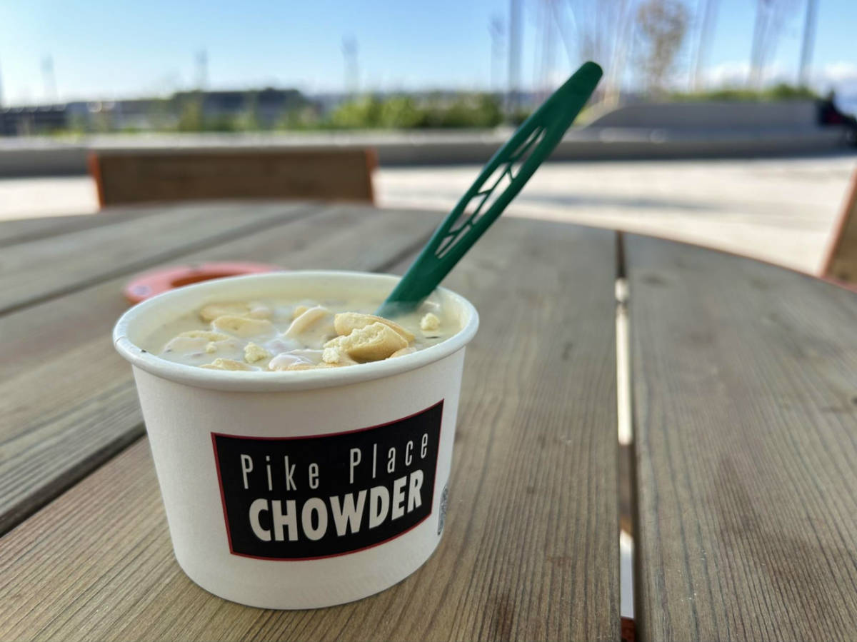 A cup of Pike Place Chowder