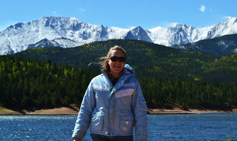 View of author and the Pikes Peak on the background