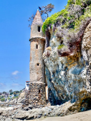 View of the Pirate Tower in Laguna Beach