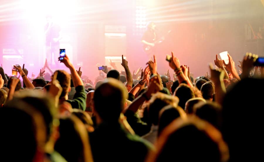 View of people enjoying the concert