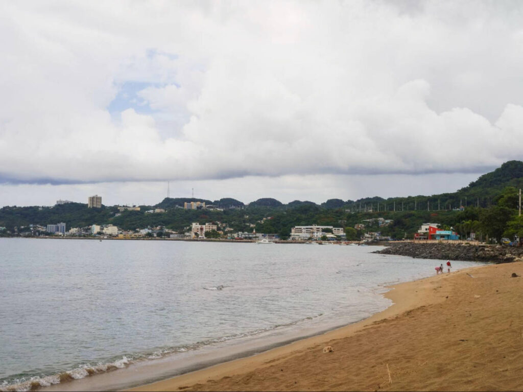 View of the tranquil Playa Colón