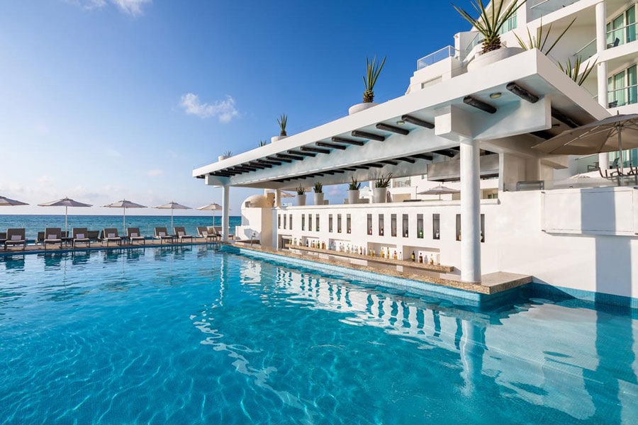 View of the Playacar Palace Pool Bar