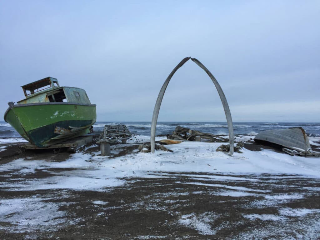 A whalebone arch at the Point Barrow