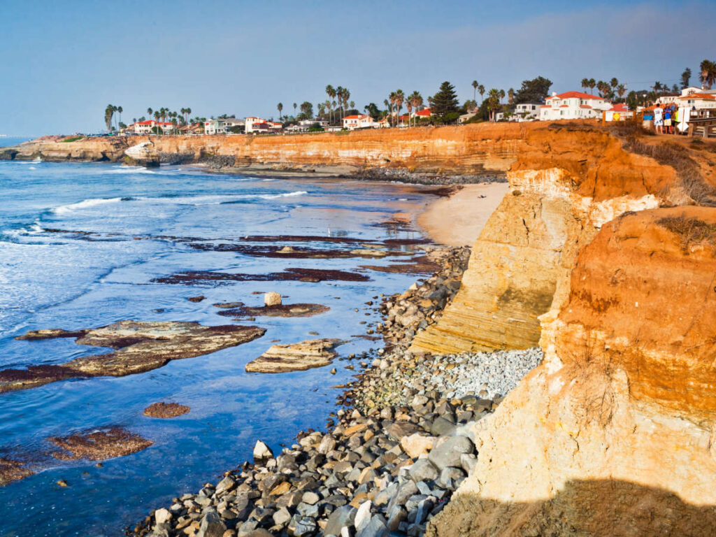 Picturesque view of the Sunset Cliffs in Point Loma