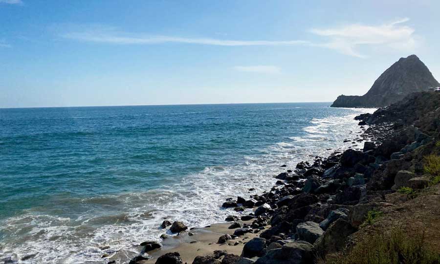 A rocky shoreline in Point Mugu State Park