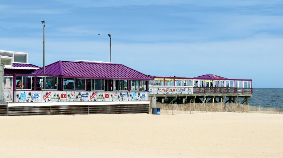 The Point Pleasant Beach and the clear blue sky