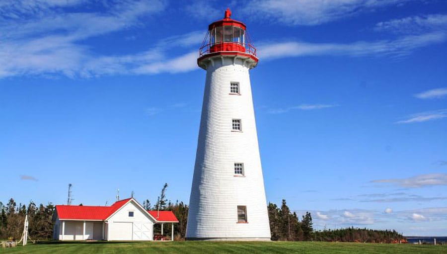 The Point Prim Lighthouse and the clear blue sky