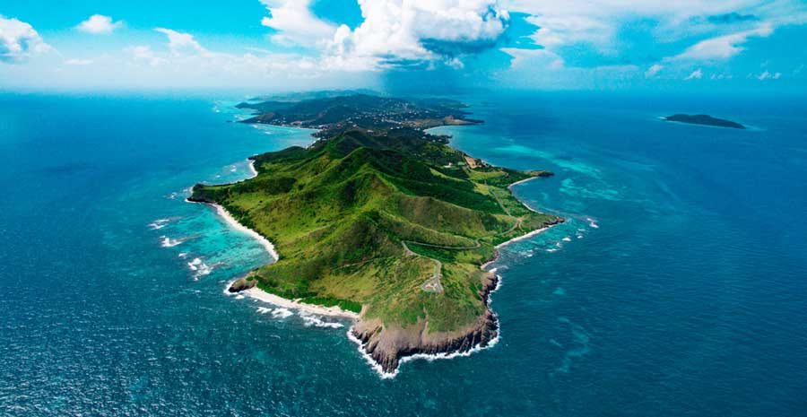 Aerial view of the Point Udall in USVI