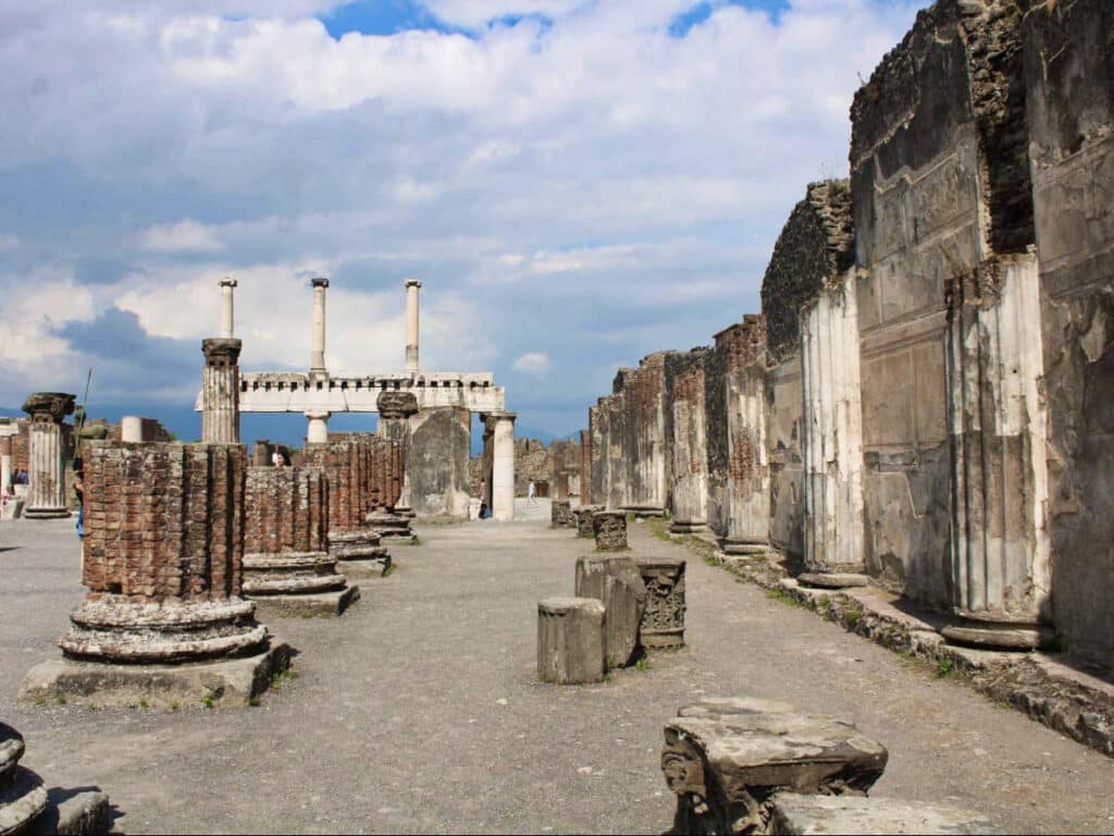 View of the ruins in Pompeii