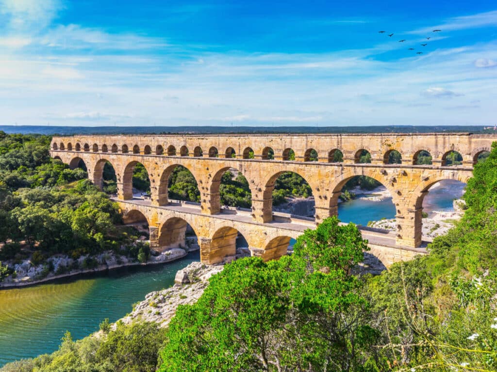 Aerial view of the Pont du Gard