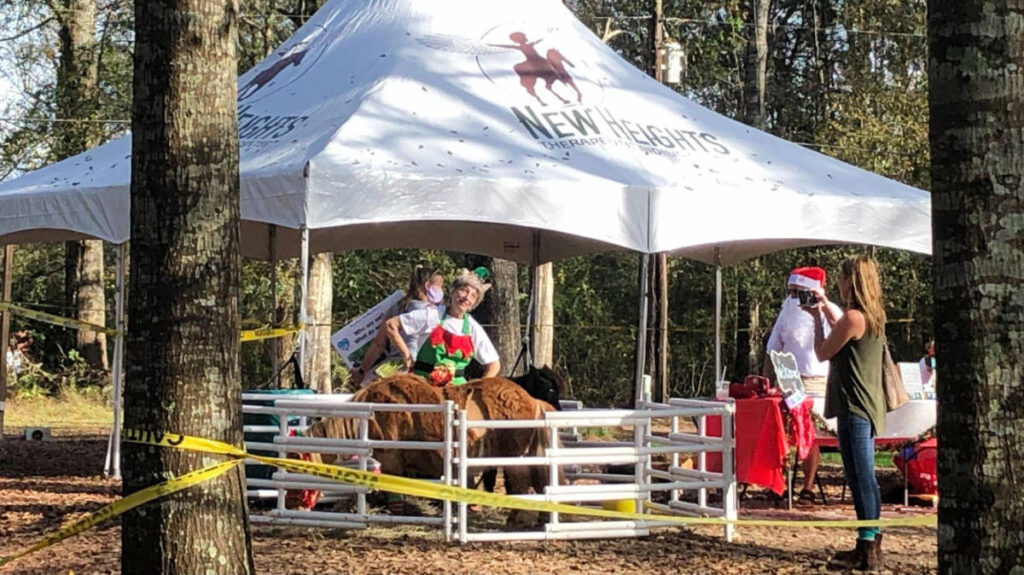 A pony ride during Christmas season