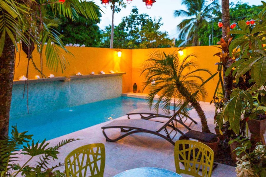 View of the pool area in Casa de Amistad