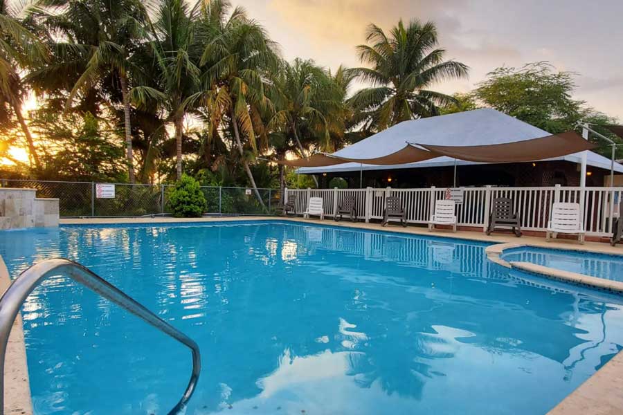 View from the pool area in Combate Beach Resort
