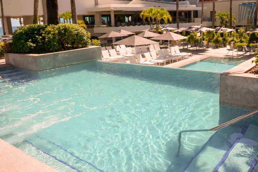 View of the clear water on a pool in La Concha Renaissance San Juan Resort
