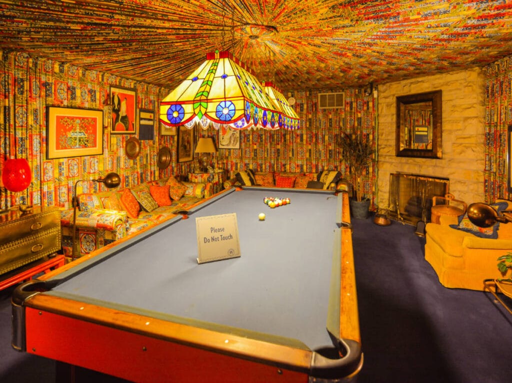 View inside the pool room in Graceland