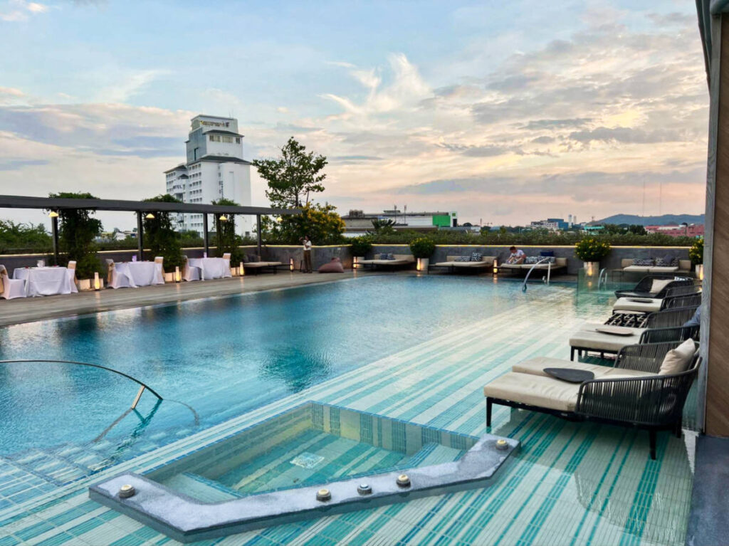 The overlooking view from the pool area of Courtyard Phuket Town