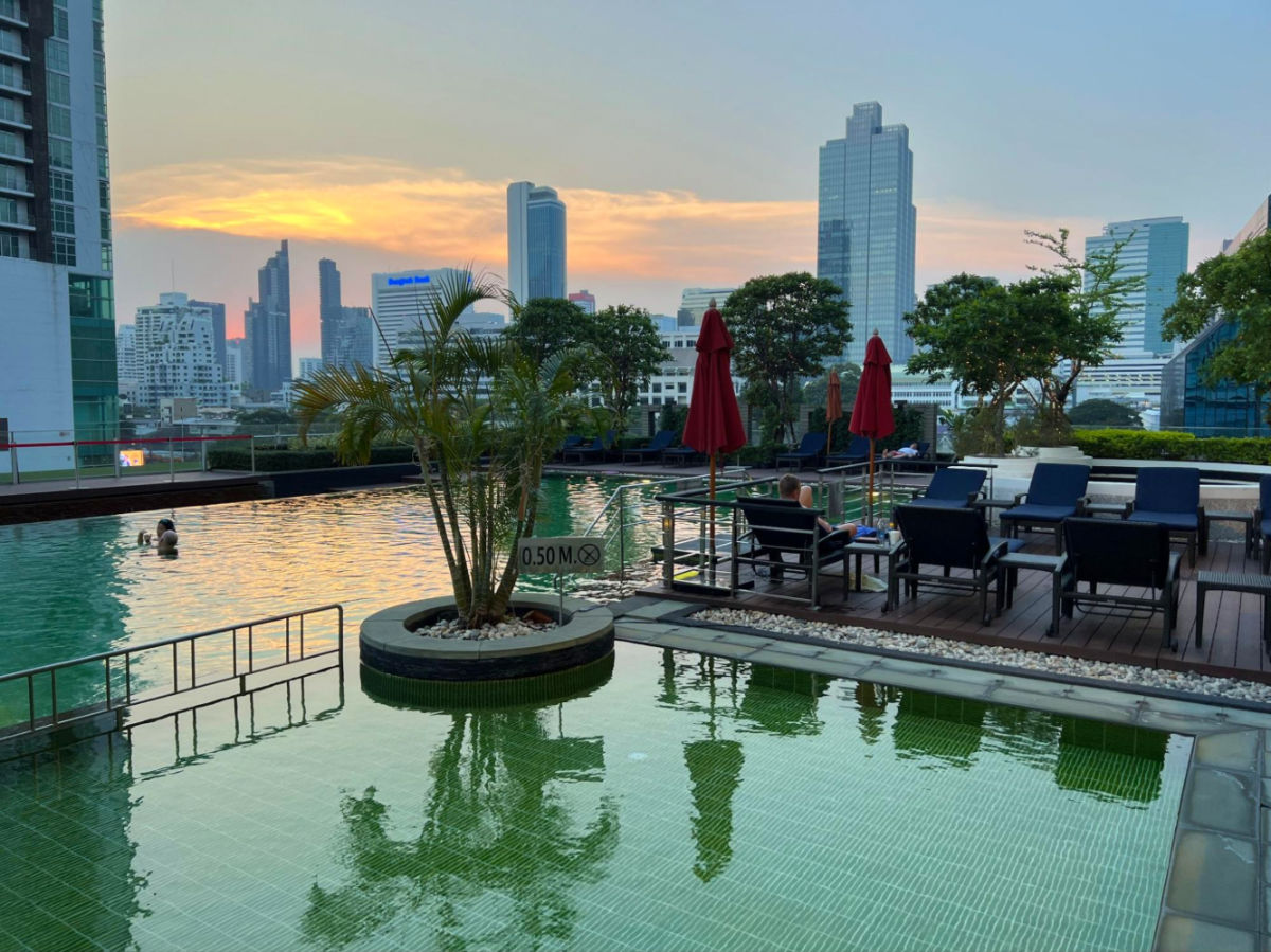 View of the pools at the Sathorn Vista Executive Apartments