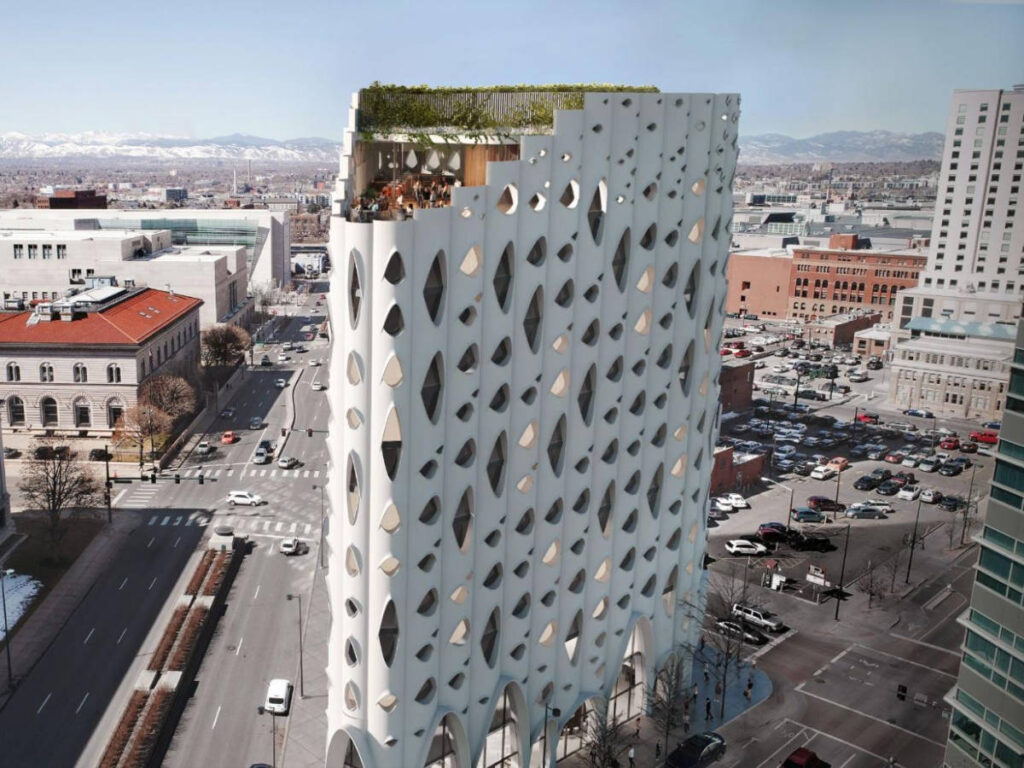 Aerial view of the rooftop in Populus