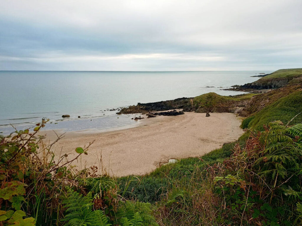 View at the Porthor Beach in the morning