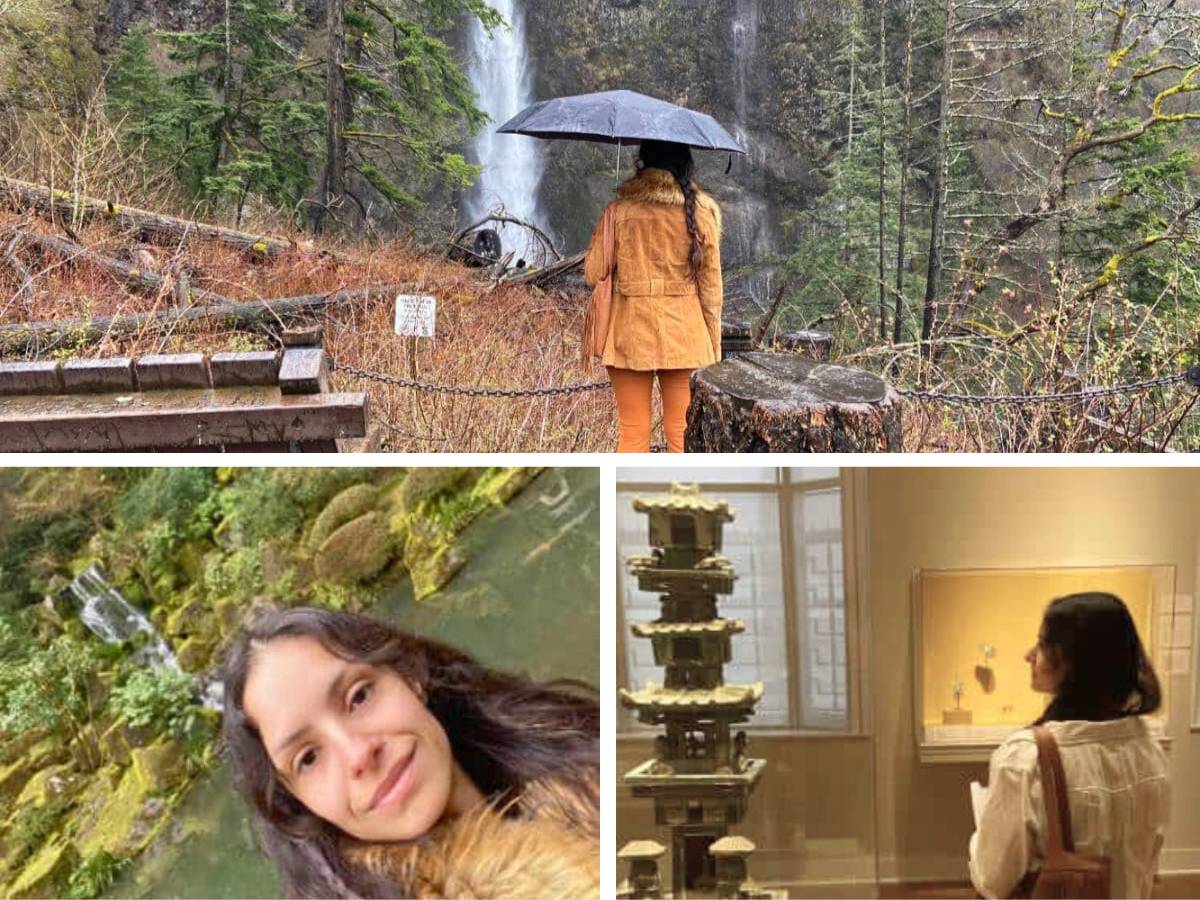 A photo collage of Portland, Oregon writer