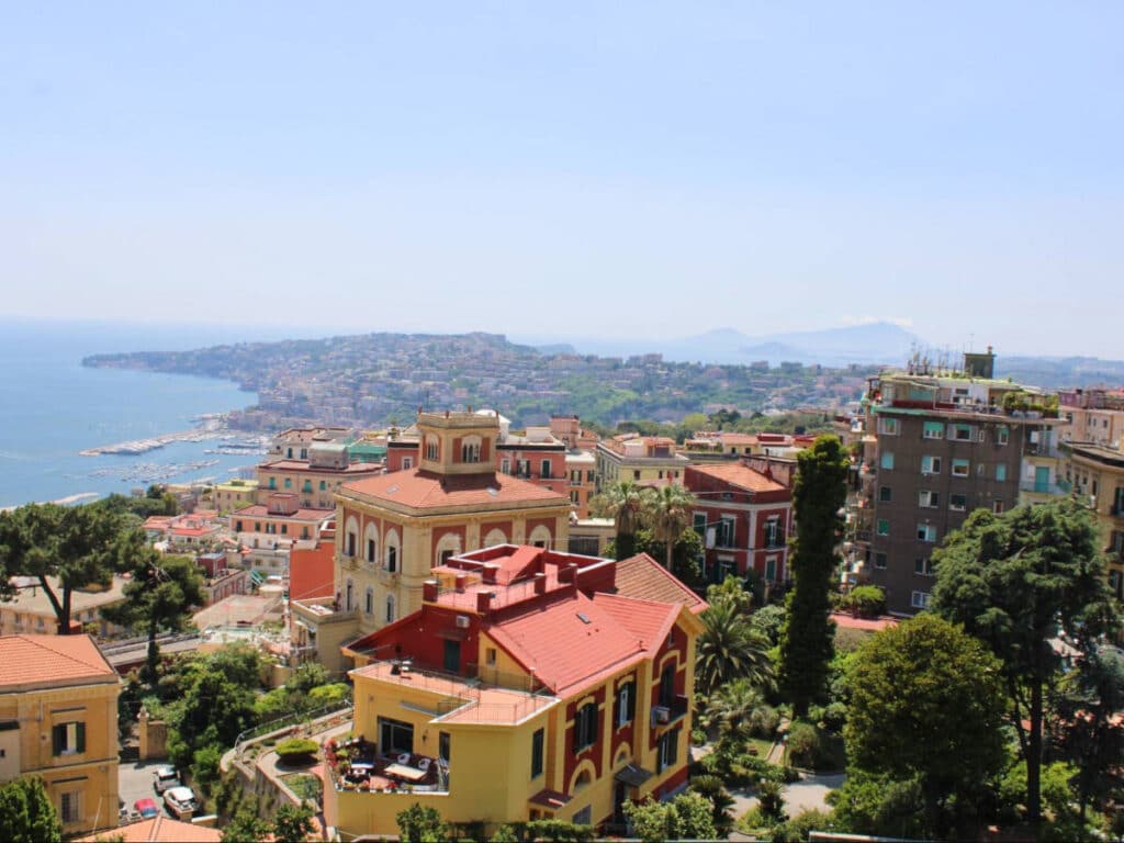 Overlooking view of the neighborhood of Posillipo from Castle St Elmo